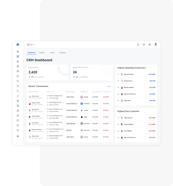 Customer dashboard